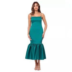 Betsy & Adam Flounce-Hem Midi Dress